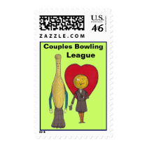 Stamps Vintage Anthropomorphic Bowling Couple Pin