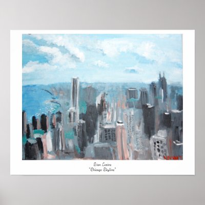 Stan Levine "Chicago Skyline" Poster by stanimator