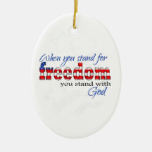 Stand for Freedom with God Christmas Tree Ornaments