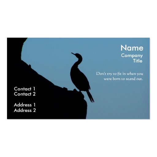 Stand Out Cormorant Business Card (front side)
