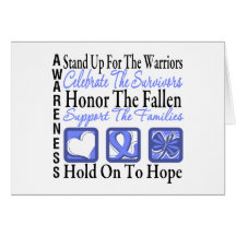 Stand Up Celebrate Honor Collage Stomach Cancer Greeting Cards
