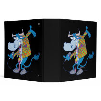 stand up comedian bull cartoon vinyl binder