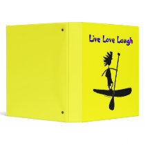 Stand Up Paddle Silhouette Design 3 Ring Binder