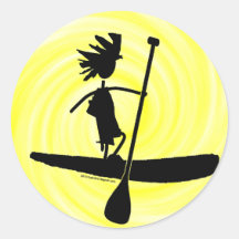 Stand Up Paddle Silhouette Design Sticker