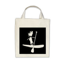 Stand Up Paddle Silhouette Design Tote Bag