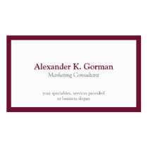 Standard classic burgundy border solid profession business card templates