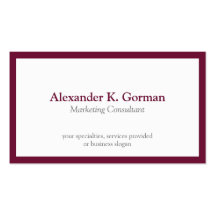 Standard classic burgundy border solid profession business card templates