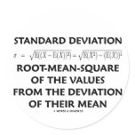 Standard Deviation Root-Mean-Square Definition Round Stickers