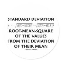 Standard Deviation Root-Mean-Square Definition Round Sticker