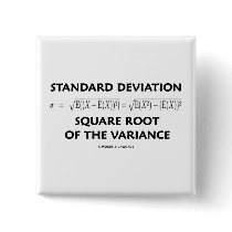 Standard Deviation Square Root Of The Variance Pinback Buttons