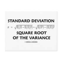 Standard Deviation Square Root Of The Variance Post Card