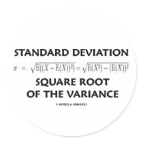 Standard Deviation Square Root Of The Variance Round Stickers