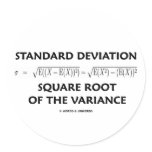 Standard Deviation Square Root Of The Variance Round Stickers