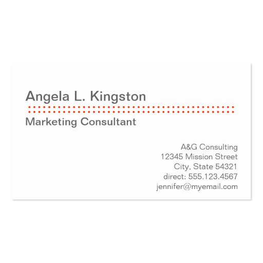 Standard modern micro dot cherry red gray custom business card templates (front side)