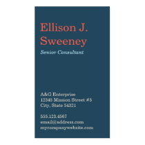 Standard navy blue professional bold type design business cards