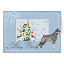 Standard Schnauzer - Blue w/White Diamond Greeting Card