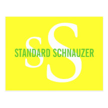 Standard Schnauzer Breed Monogram Design Post Cards