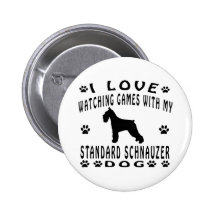 Standard Schnauzer Dog Designs Button