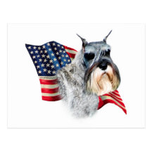 Standard Schnauzer Flag Postcards