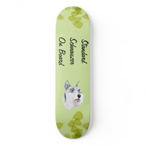 Standard Schnauzer ~ Green Leaves Design Skate Board Deck