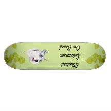 Standard Schnauzer ~ Green Leaves Design Skate Board Deck