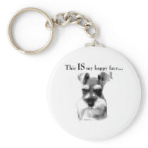 Standard Schnauzer Happy Face Keychain