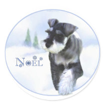 Standard Schnauzer Noel stickers by GreyWolfCreation Standard Schnauzer Noel stickers