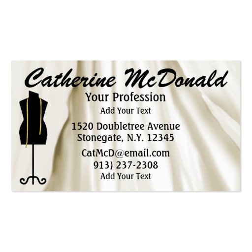 Standard Size Sewing / Fashion / Seamstress Business Cards (back side)