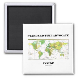 Standard Time Advocate Inside (Time Zone Map) Refrigerator Magnets