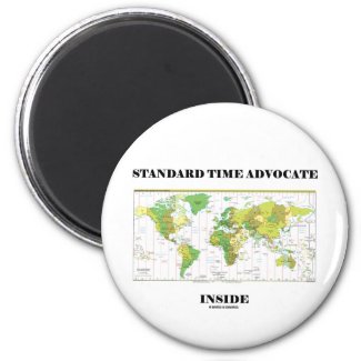 Standard Time Advocate Inside (Time Zone Map) Fridge Magnet