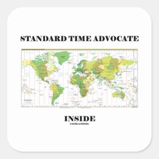 Standard Time Advocate Inside (Time Zone Map) Stickers