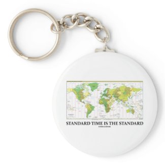 Standard Time Is The Standard (Time Zone Map) keychain