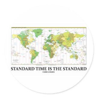 Standard Time Is The Standard (Time Zone Map) sticker