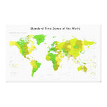Standard Time Zones World Map 2013 Canvas Prints