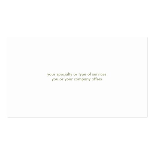 Standard two tone color block green professional business card (back side)