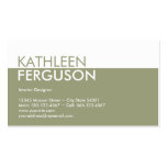 Standard two tone color block green professional business card