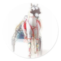 Standardbred Horse Round Sticker