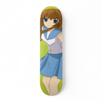 Standing anime girl skateboard
