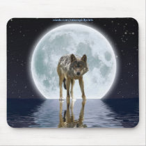 STANDING GREY WOLF mousepads