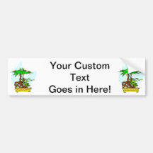 Standing On Root Bonsai Yellow Pot Bumper Sticker