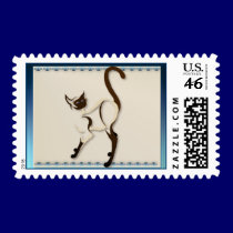 Standing Siamese Kitty Postage stamps