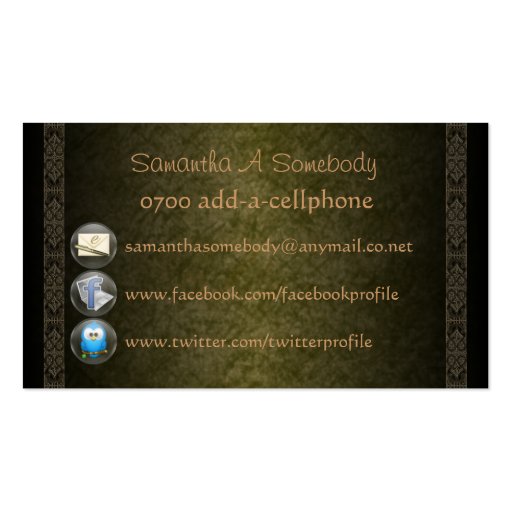 Standing Stone Circle Profile Cards Business Card Templates (back side)