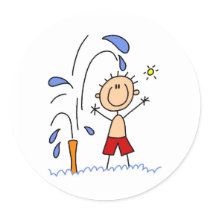 Standing Under The Sprinkler Sticker by stick_figures Standing Under The Sprinkler Sticker