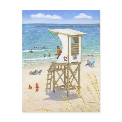 Standing Watch Postcard by BarbaraBayerArt