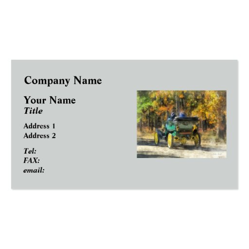 Stanley Steamer Automobile Business Card Templates (front side)