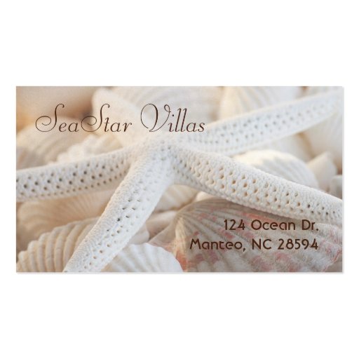 Star Among Shells Business Card Templates (front side)