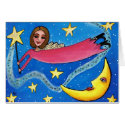 Star Angel in Pink & Moon - card by folkartblonde Star Angel in Pink & Moon - card