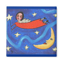Star Angel & Moon - magnet