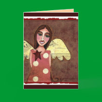 Star Angel/ w/ Polka Dots - greeting card