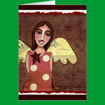 Star Angel/ w/ Polka Dots - greeting card cards